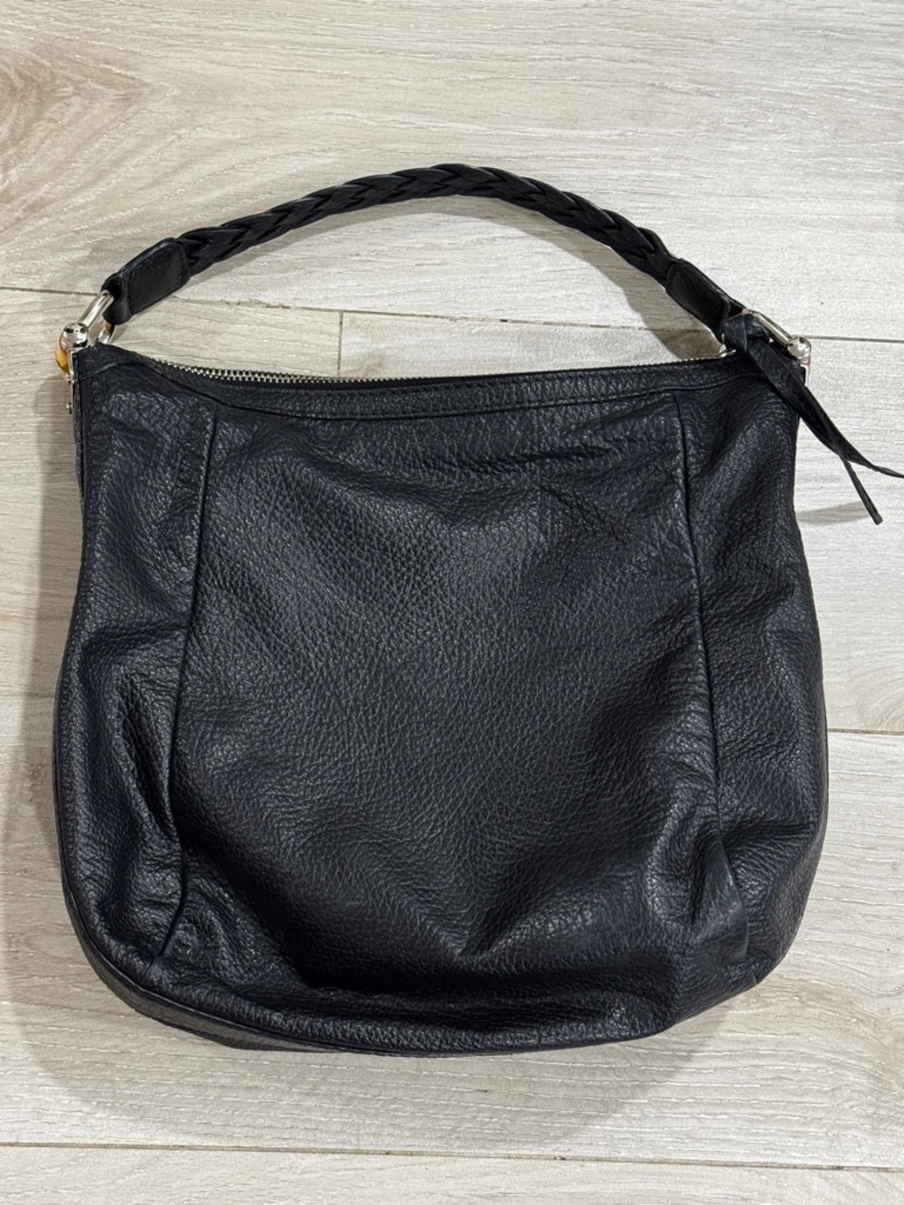 👜 Gucci Bamboo Bar Hobo Bag Black Leather Authentic - Picture 6 of 16